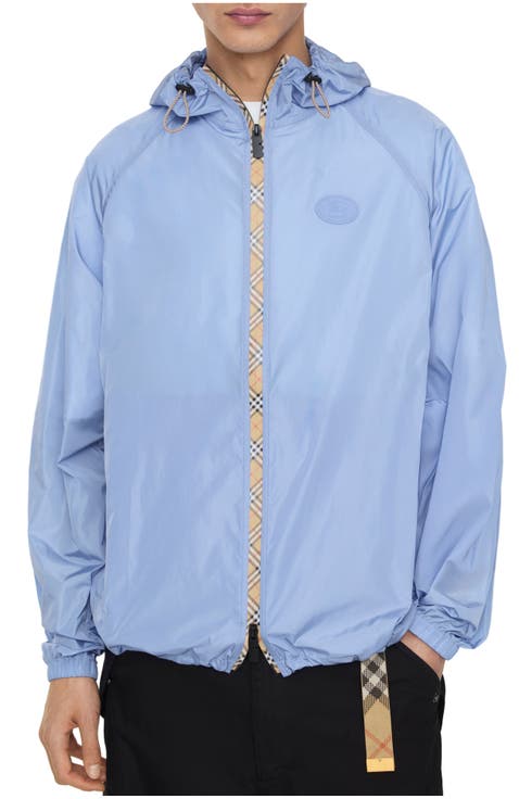 Checker-tape Nylon Hooded Jacket