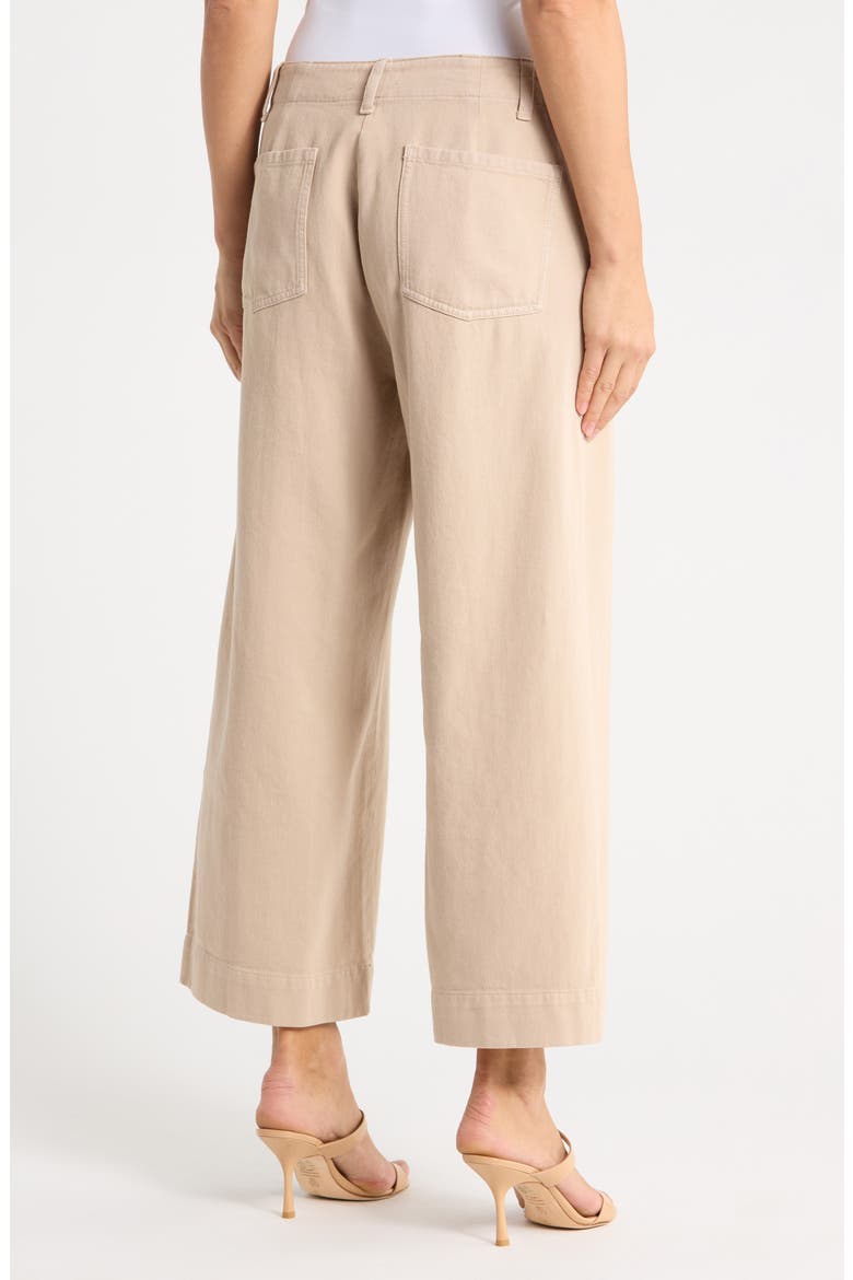 Organic Cotton Wide Leg Crop Pants, Alternate, color, WHEAT