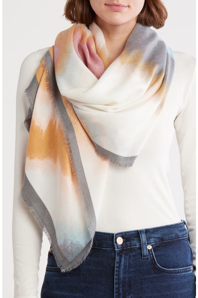 Tie Dye Supersoft Square Scarf, Main, color, NEUTRAL