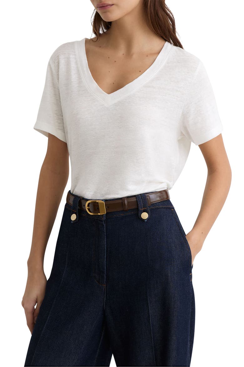 Lola Linen T-Shirt, Main, color, WHITE