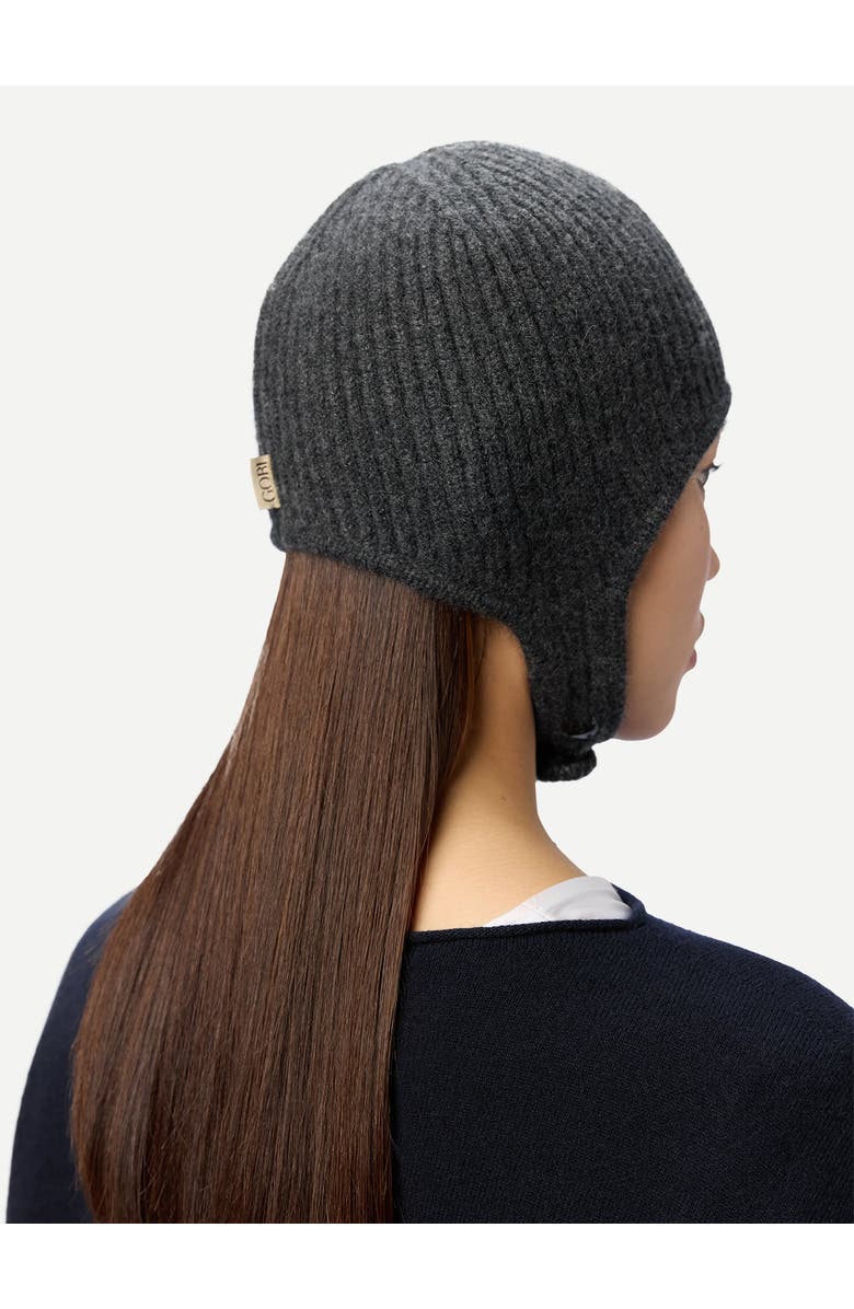 Gobi Cashmere Knitted Aviator Cap, Alternate, color, Charcoal