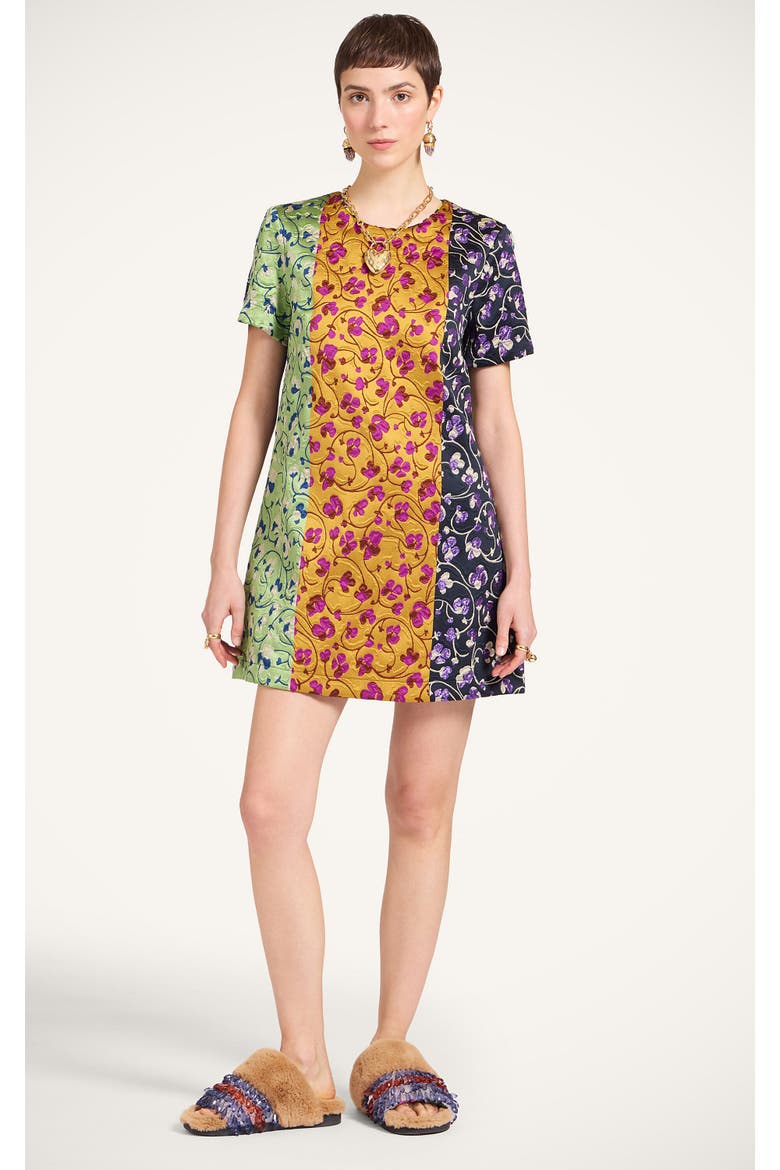 Mini Swing Dress, Main, color, Honeysuckle Tricolor Jacquard