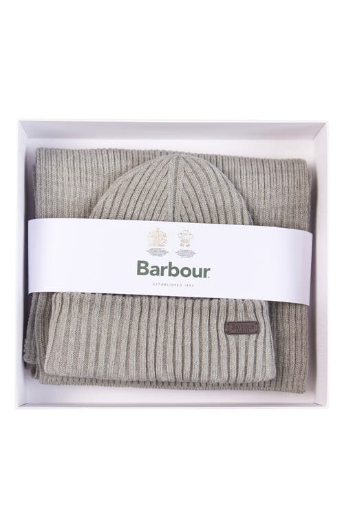 Barbour Gift Set "crimdon" Gray Hat And Scarf
