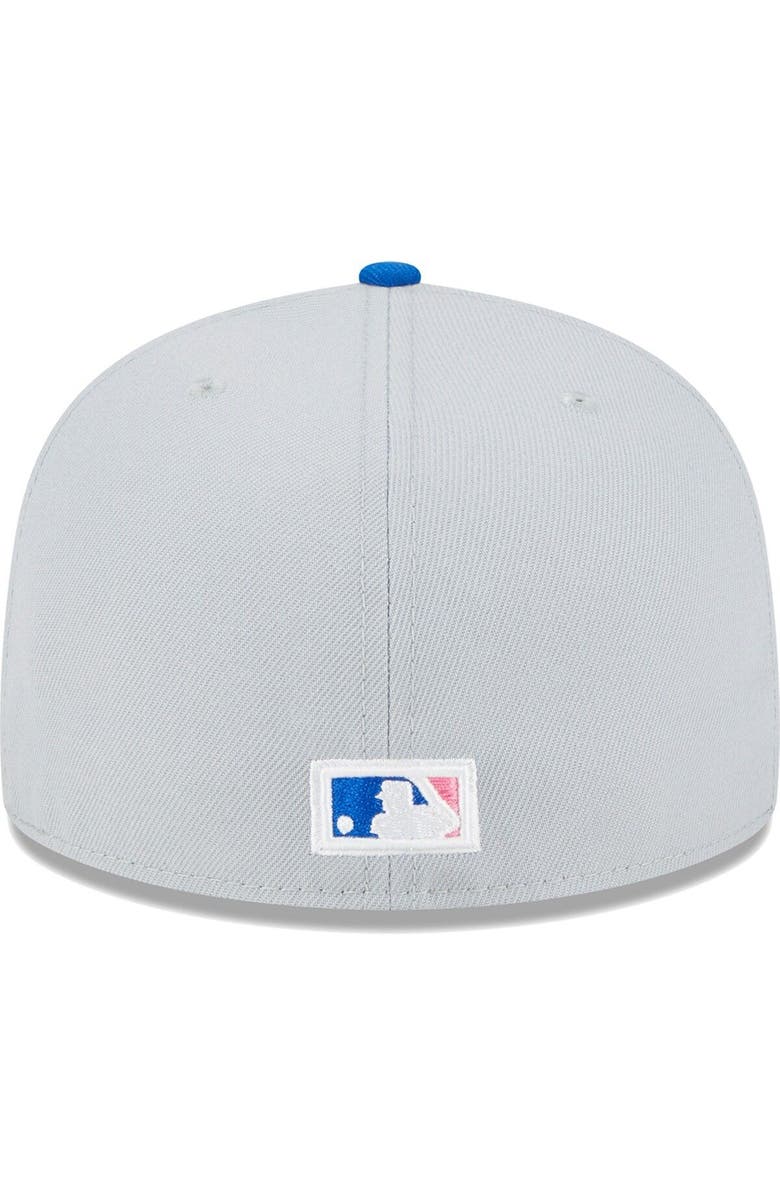 New Era Men's New Era Gray/Blue Oakland Athletics Dolphin 59FIFTY Fitted Hat, Alternate, color,