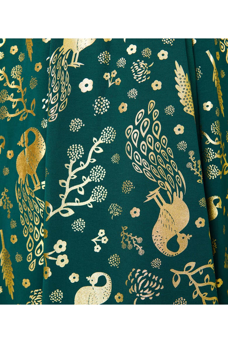 Square Neck Sleeveless Godet Swing Dress, Alternate, color, Green Foiled Peacock