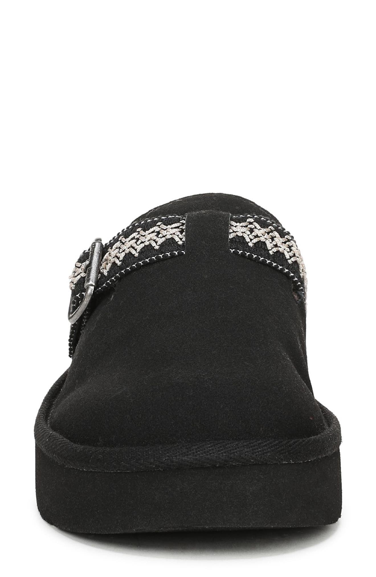 Blowfish Malibu Monday Faux Shearling Lined Clog Slipper, Alternate, color, Black Faux Suede