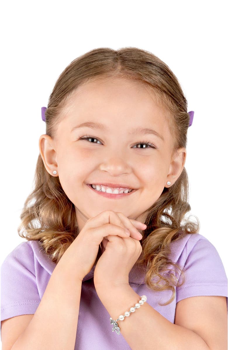 Tiny Blessings 14K Gold 4mm Pearl Studs Screw Back Earrings, Alternate, color, 14K White Gold