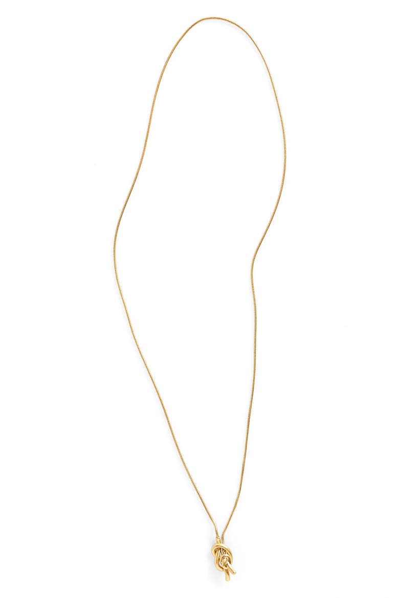 'Knotshine' Necklace, Main, color, LIGHT WORN GOLD