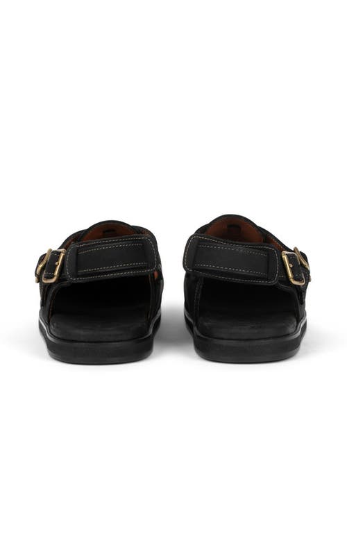 Anthony Veer Harbor Moc Sandal In Obsidian Oil Black