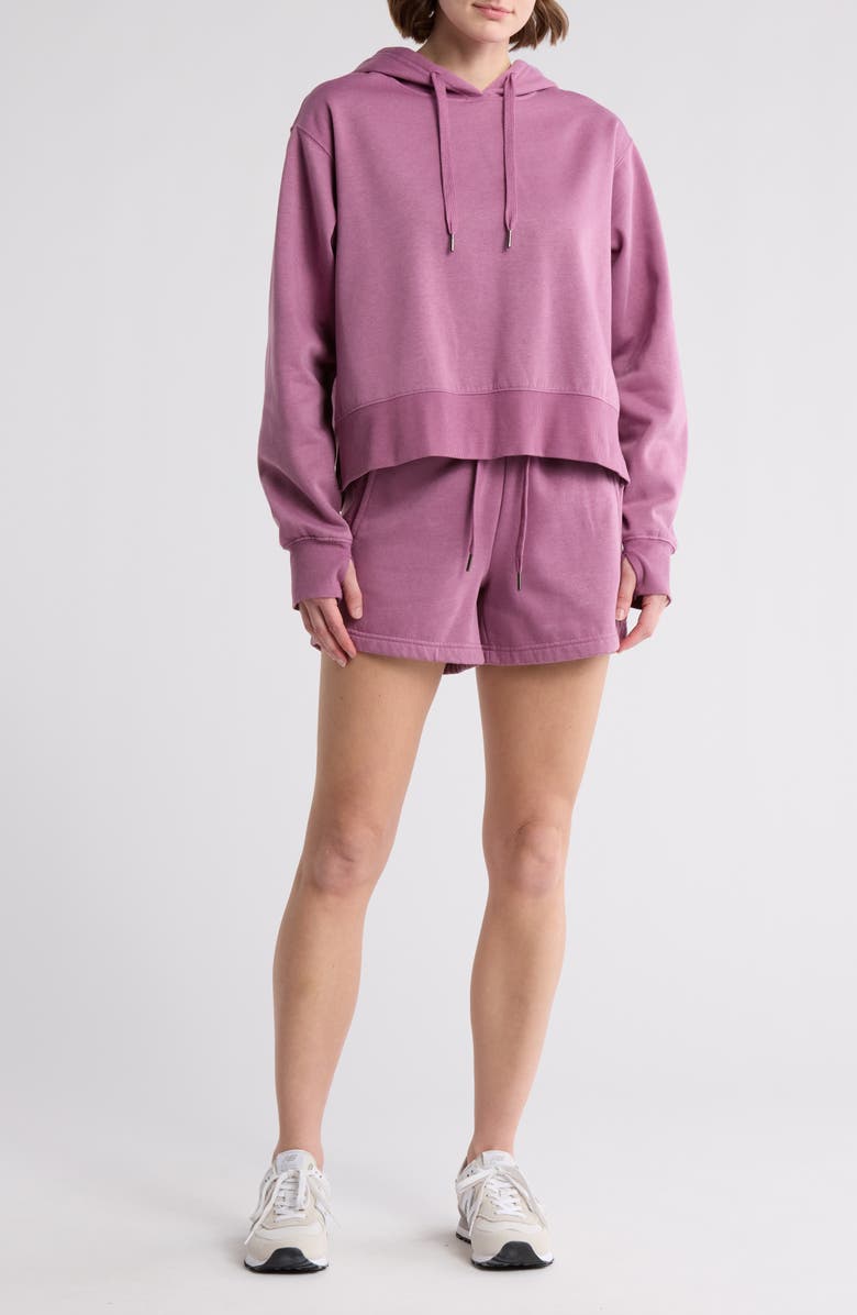 HARMONY AND BALANCE Washed Hoodie & Shorts Set, Main, color, 