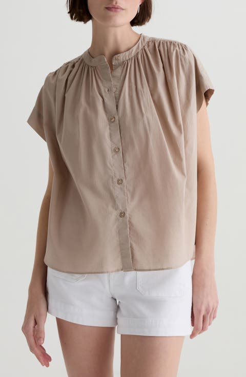 Lotta Shirred Cotton Top