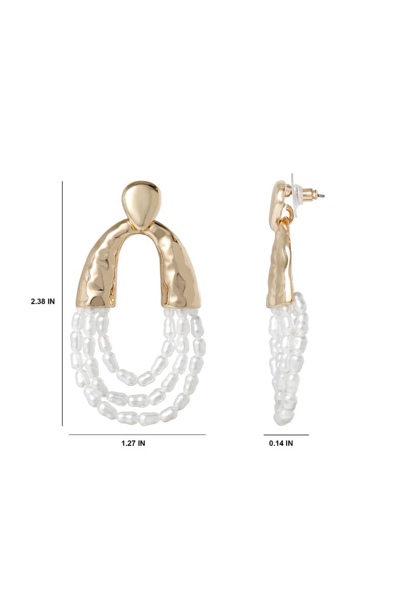 BCBG Pear Hoop Earrings, Alternate, color, Gold