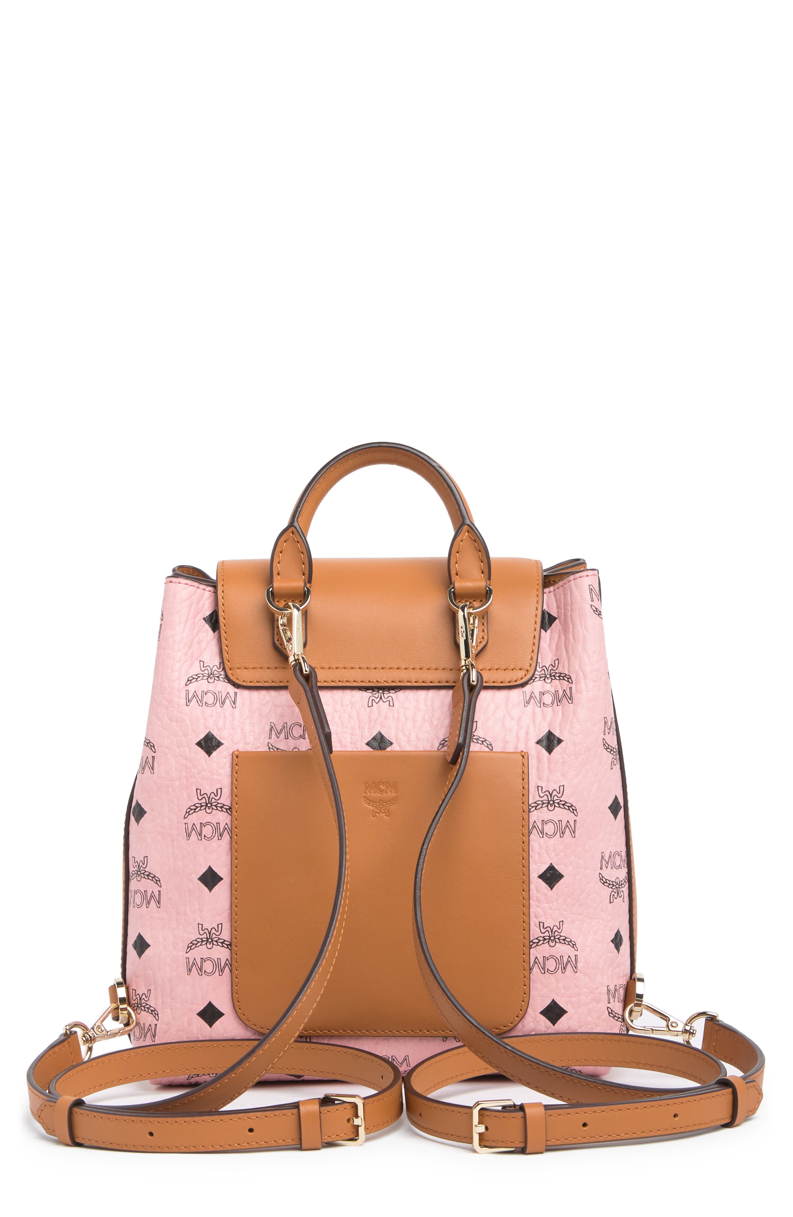 MFO Colorblock Leather Backpack, Alternate, color, SOFT PINK