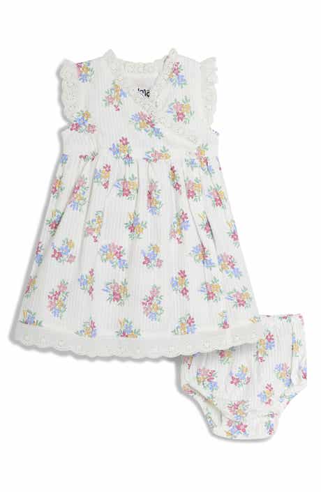 JOJO MAMAN BEBE Floral Cotton Wrap Dress & Bloomers