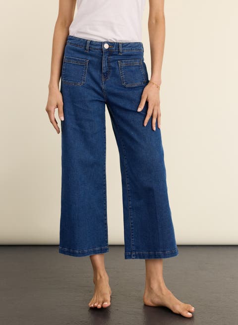 Jena Stretch Wide Crop Jeans