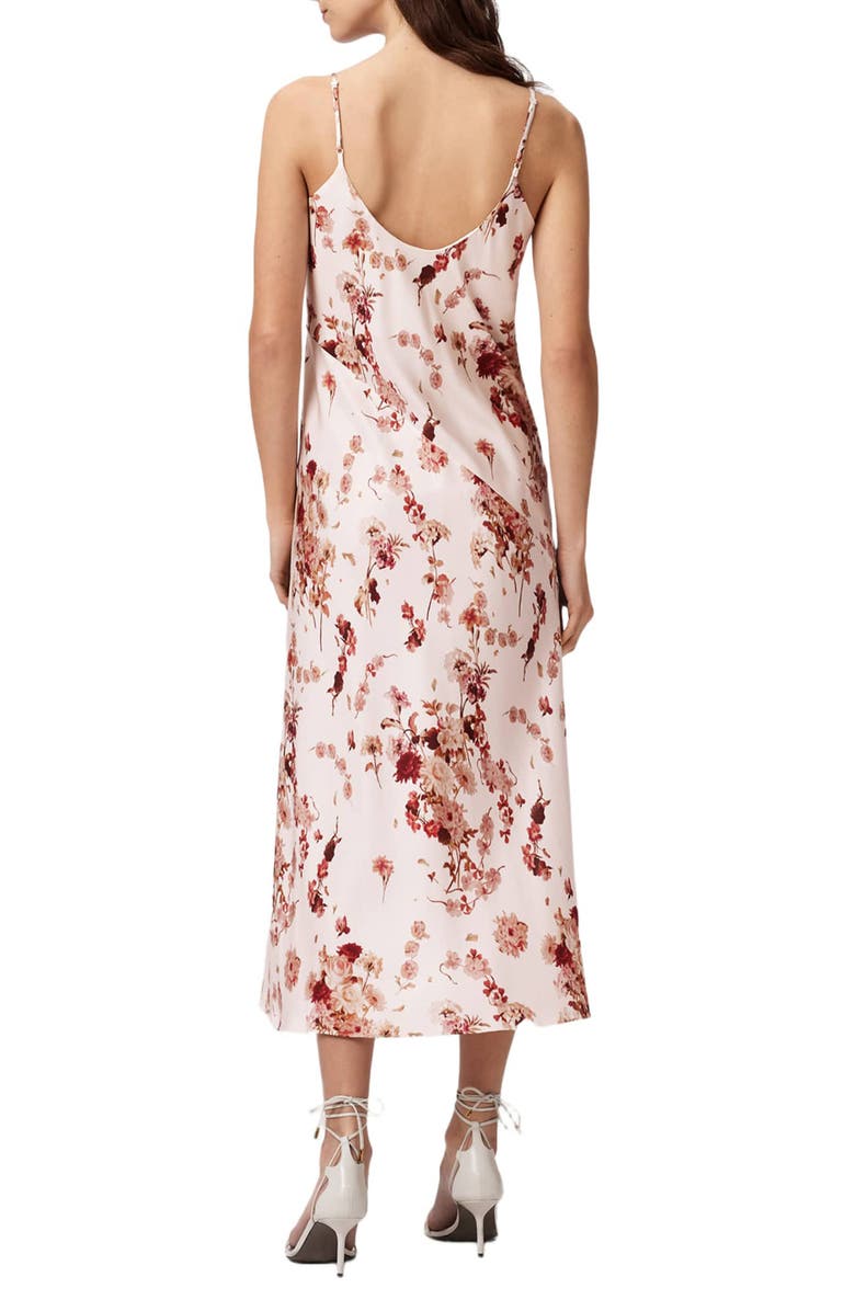 AllSaints Melody Floral Silk Blend Midi Slipdress, Alternate, color, 