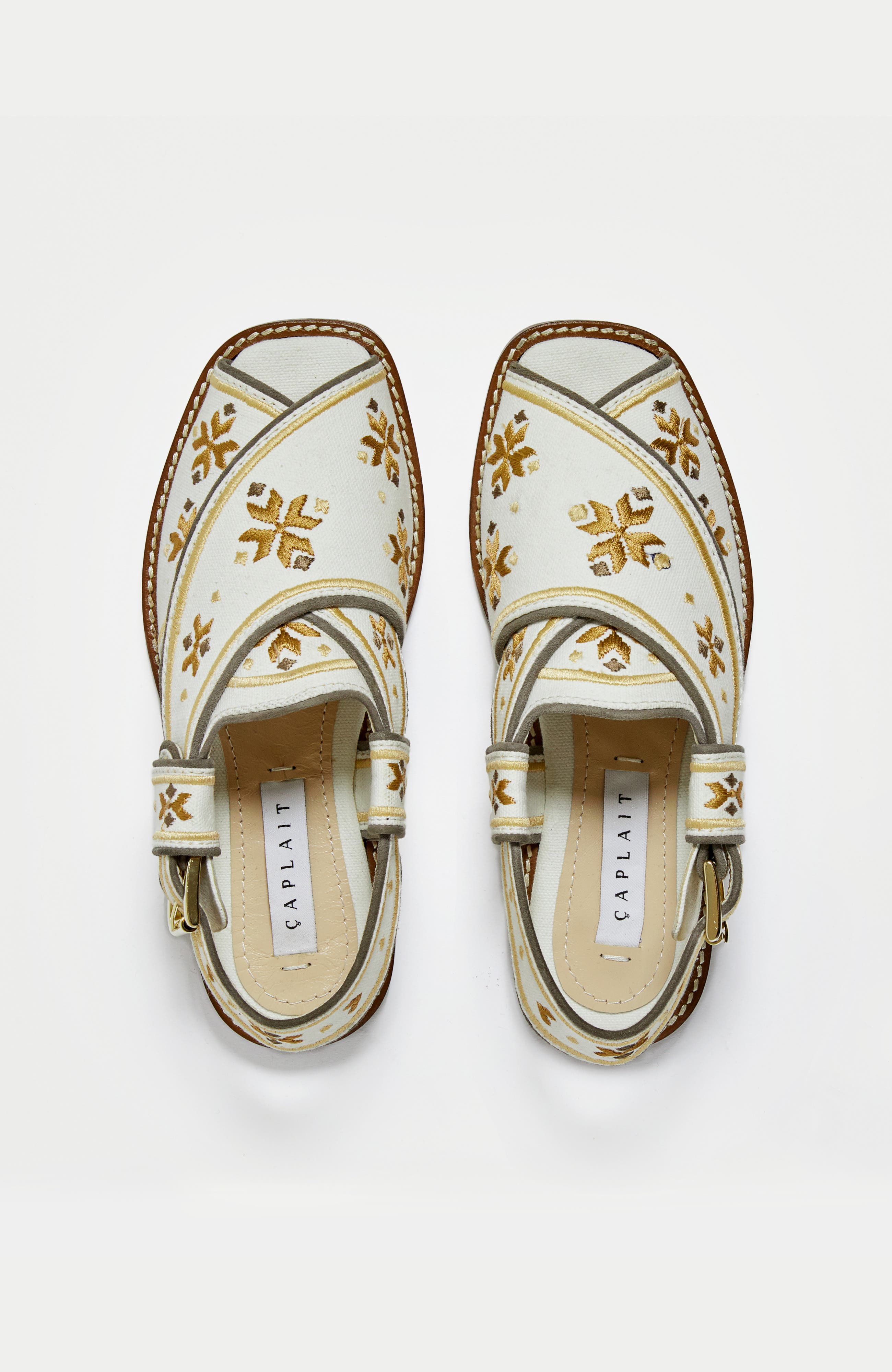 The Swati Handcrafted Peshawari Sandal, Alternate, color, White-Gold