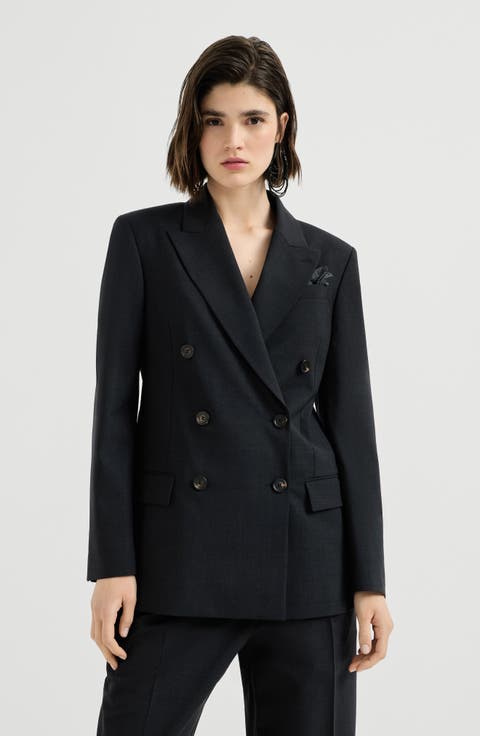 Tropical luxury wool blazer with monili