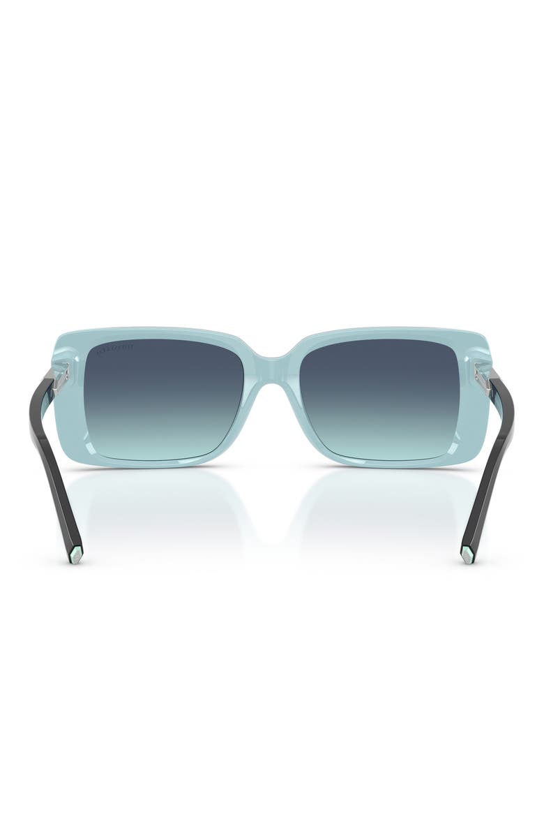 55mm Gradient Rectangular Sunglasses, Alternate, color, BLACK ON TIFFANY BLUE / AZURE