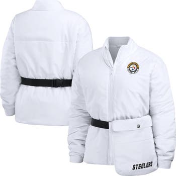 Women's WEAR by Erin Andrews  White Pittsburgh Steelers Packaway Full-Zip Puffer Jacket