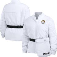 WEAR by Erin Andrews Women's WEAR by Erin Andrews White Pittsburgh Steelers Packaway Full-Zip Puffer Jacket