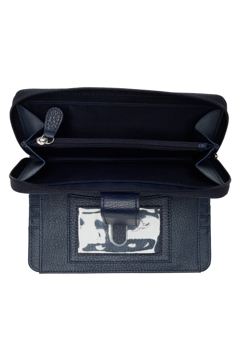 All-in-One Leather Continental Wallet, Alternate, color, NAVY