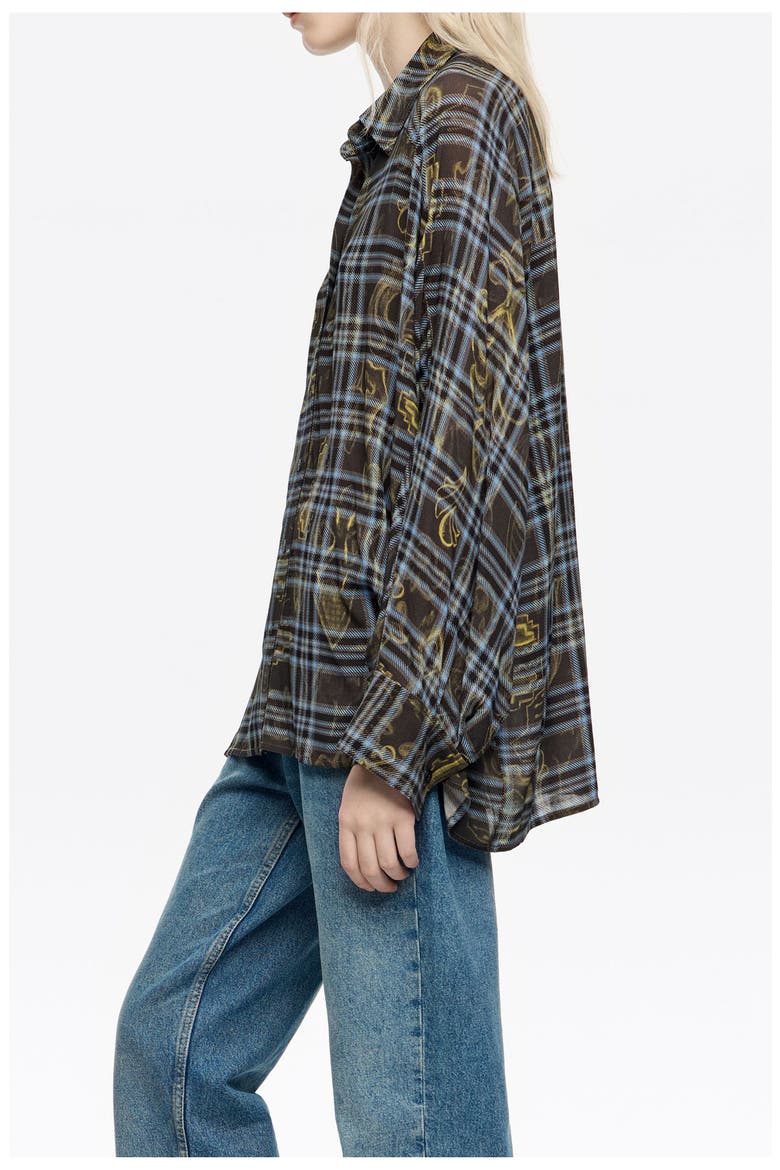 Oversize Stitching Shirt, Alternate, color, IKATMIX BLUE