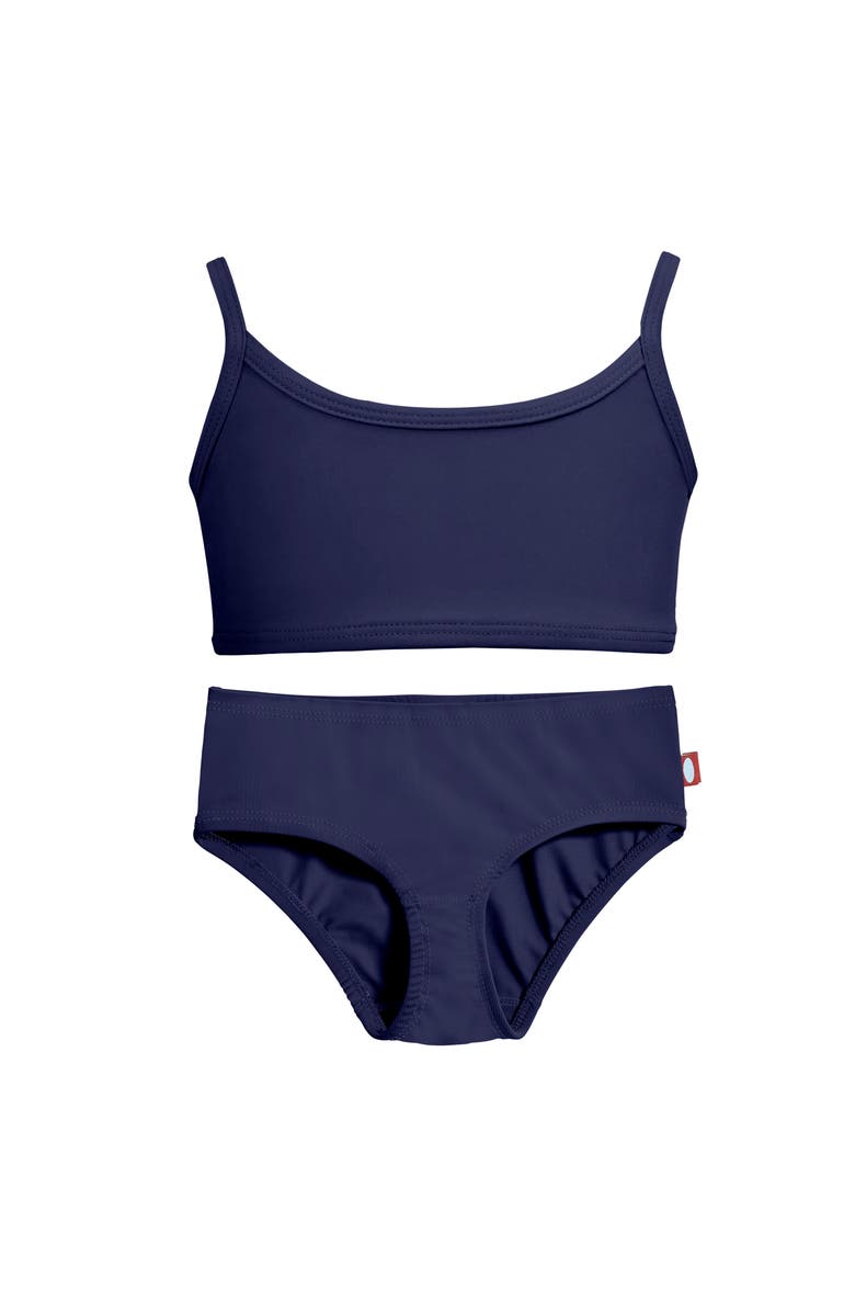 City Threads USA-Made Girls UPF 50+ Bikini 2-Piece Swimsuit Set, Alternate, color, Navy