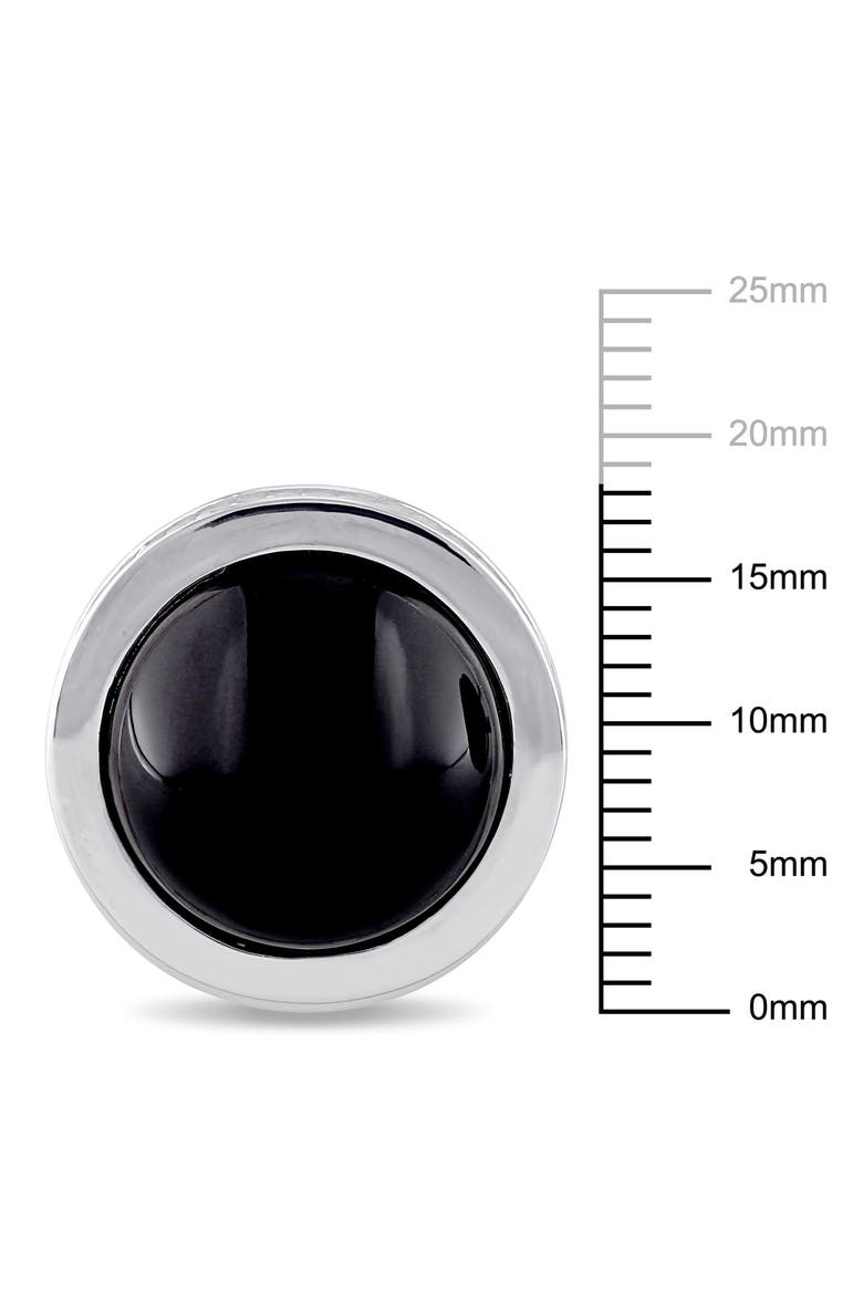 Black Onyx Bezel Cufflinks, Alternate, color, BLACK