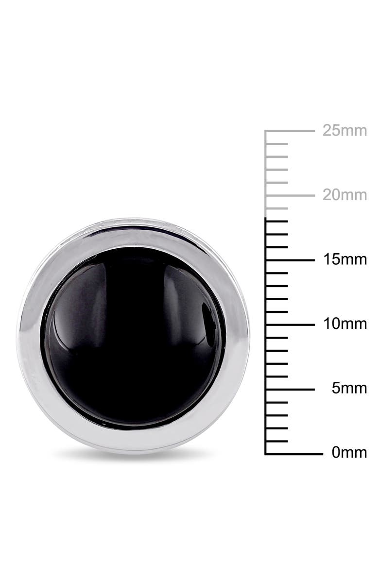 DELMAR Black Onyx Bezel Cufflinks, Alternate, color, Black