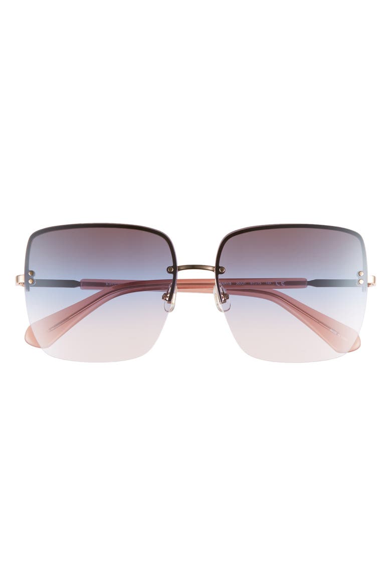 janays 61mm rimless square sunglasses, Alternate, color, PINK