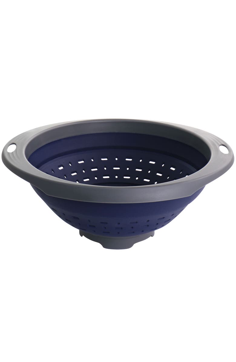 OSTER Bluemarine Collapsible Polypropylene Colander, Main, color, Navy