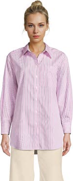 Lands' End No Iron Oversized Poplin Extra Long Tunic