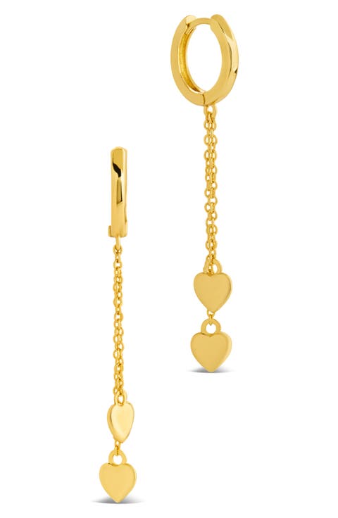 Jolana Heart Drop Huggie Hoop Earrings