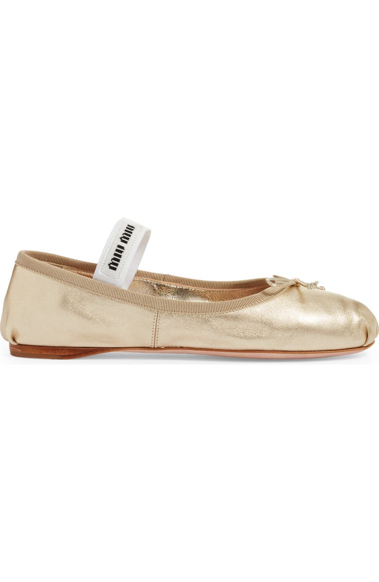 Miu Miu Logo Band Ballet Flat, Alternate, color,