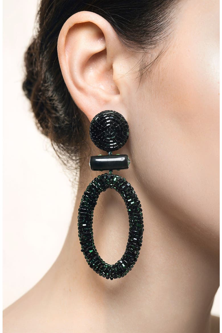 Yolanda Drop Earrings, Alternate, color, BLACK