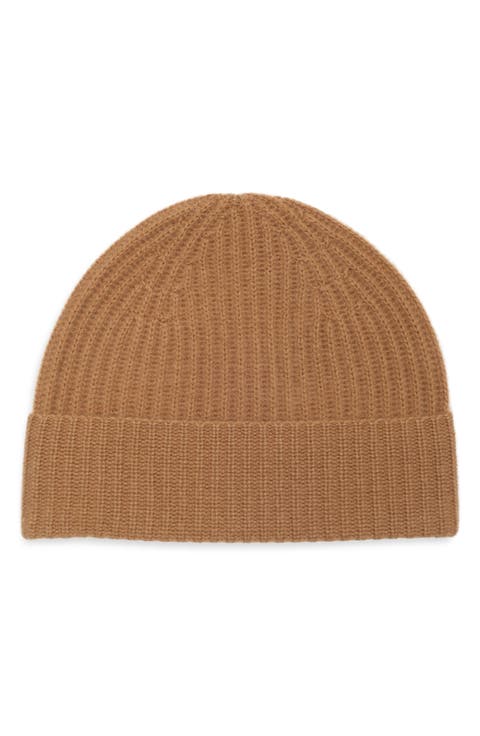 Cashmere Ribbed Cuff Beanie