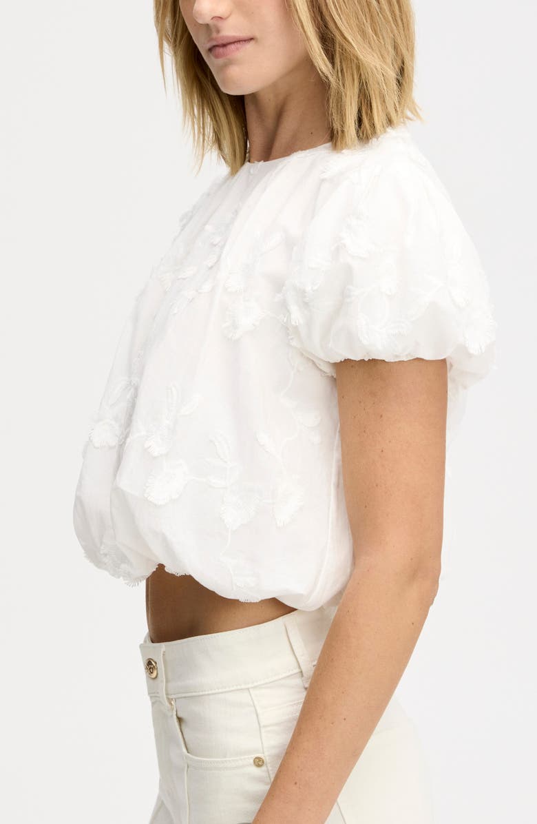 Sam Edelman Embroidered Floral Cotton Bubble Top, Alternate, color, Bright White