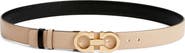 FERRAGAMO Reversible Gancini Calfskin Leather Belt