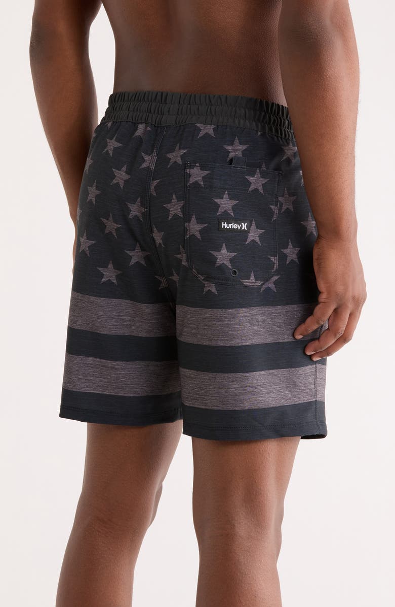 Hurley Patriot Volley Swim Trunks, Alternate, color, Black