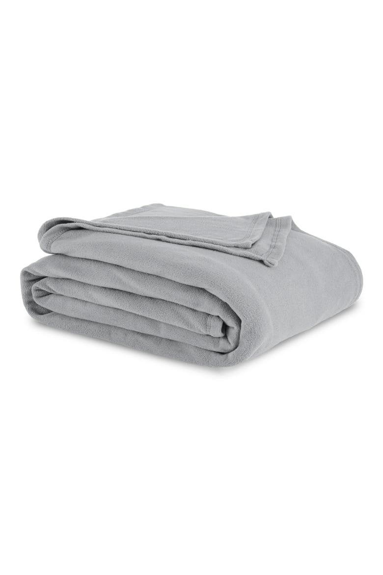 Microfleece Throw Blanket, Main, color, LIGHT GREY