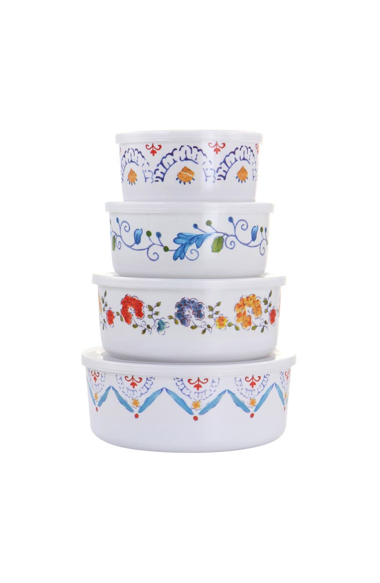 Gibson Home 8 Piece Anaya Round Nesting Food Storage Set, Main, color, Multi