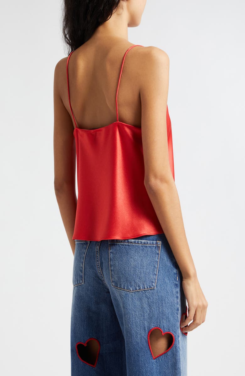 Alice + Olivia Harmony Satin Camisole, Alternate, color, Bright Poppy