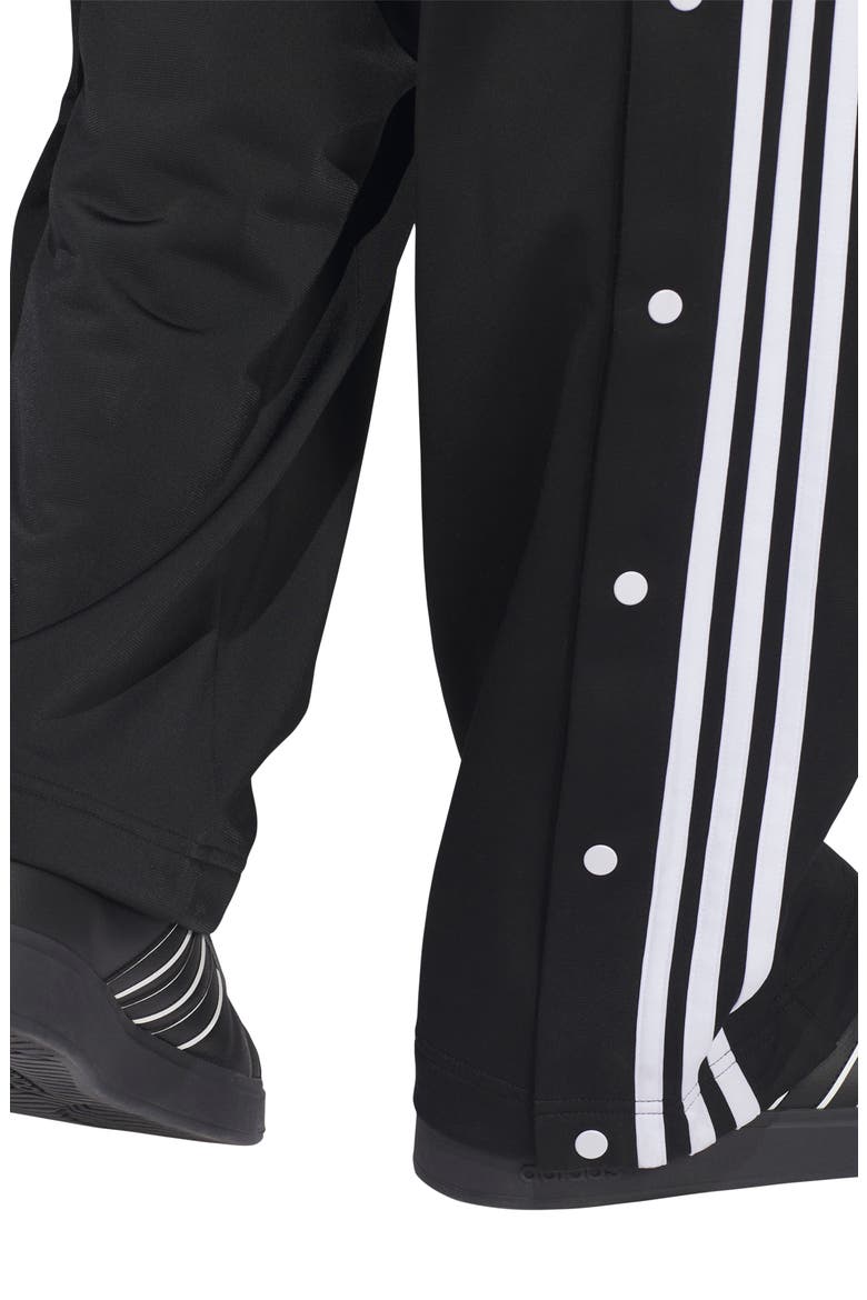 Essentials 3-Stripes Snap Track Pants, Alternate, color, BLACK/ WHITE