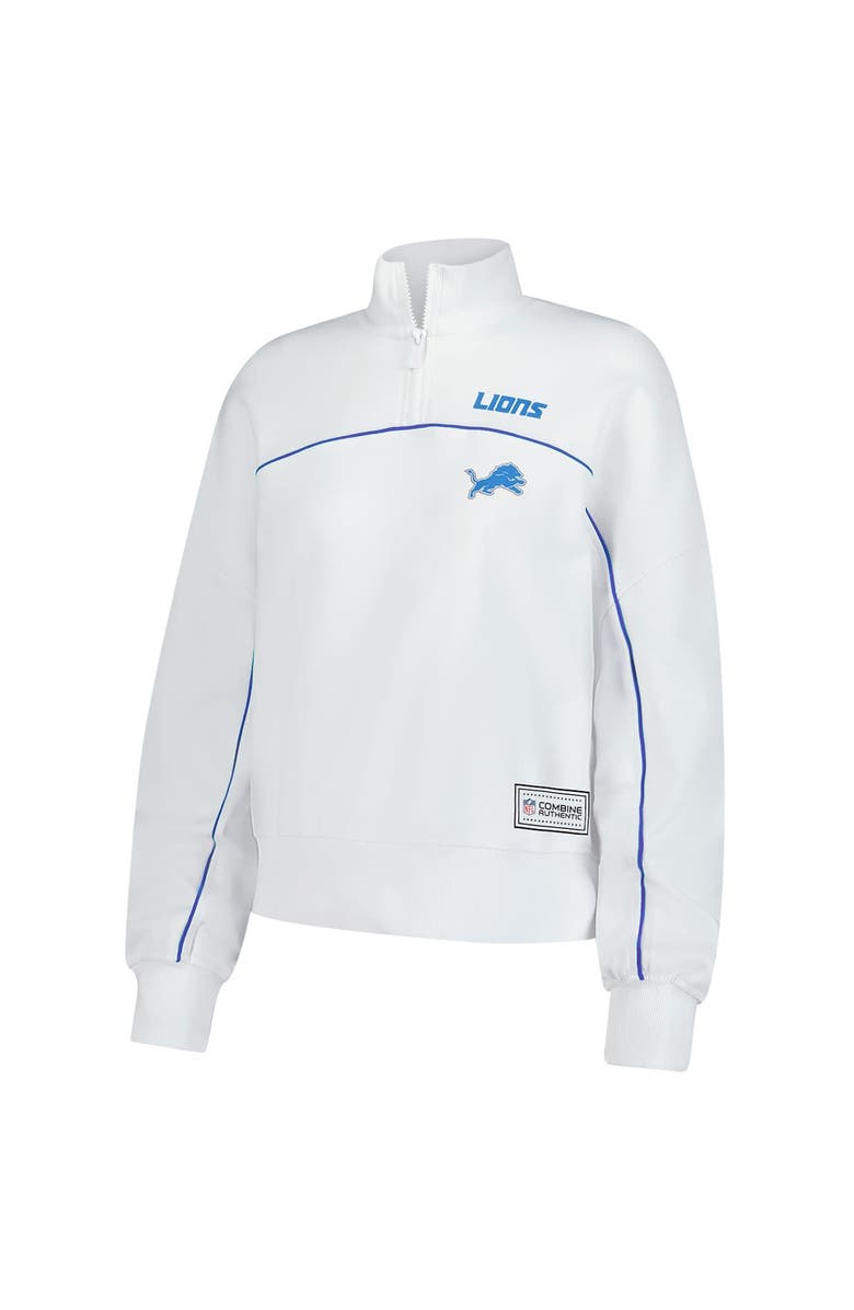 New Era Women's New Era White Detroit Lions Functional Fandom Quarter-Zip Sweatshirt, Alternate, color, White