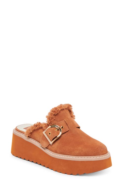 Dolce Vita Lelani Faux Fur Mule in Pecan Suede 