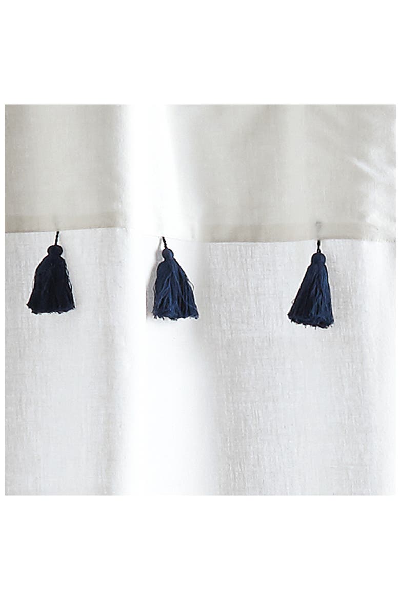 Panama Stripe Shower Curtain, Alternate, color, NAVY