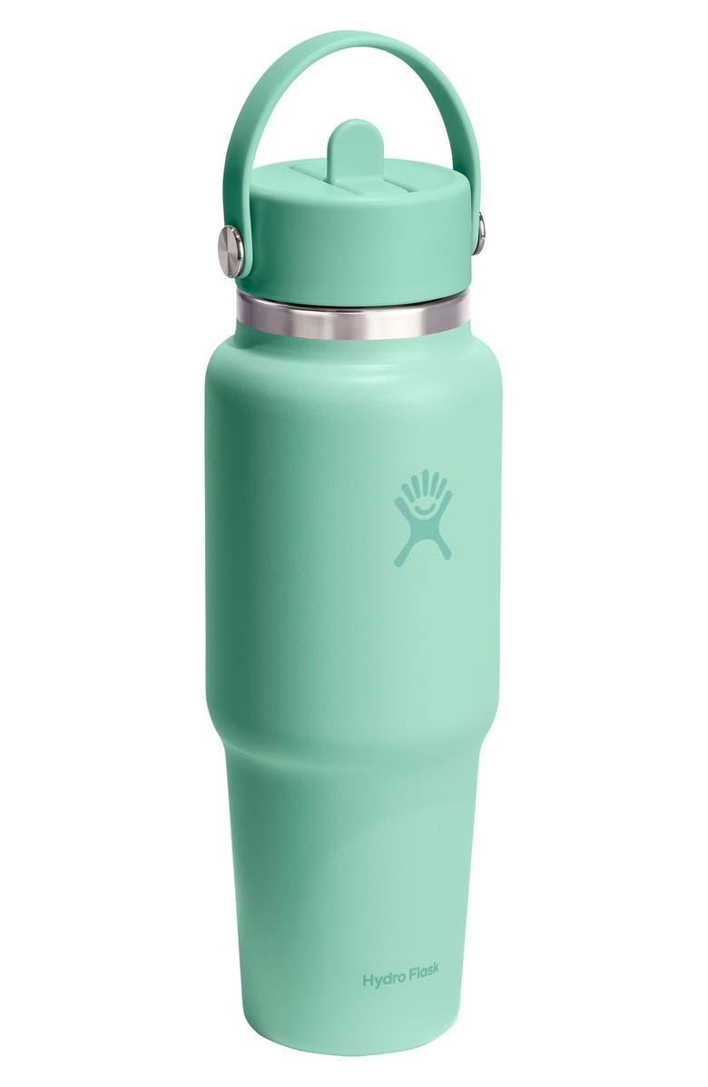 Hydro Flask 32-Ounce Wide Mouth Travel Bottle with Flex Straw Cap, Alternate, color, Mermaid Green