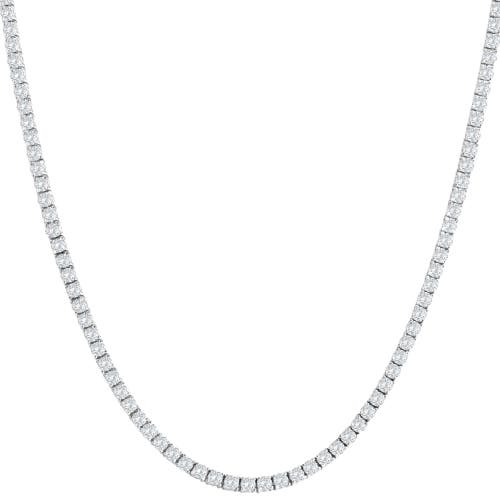 Bliss Diamond 10ct Tw Lab Grown Diamond Tennis Necklace 14k Gold 18" In 14k White Gold