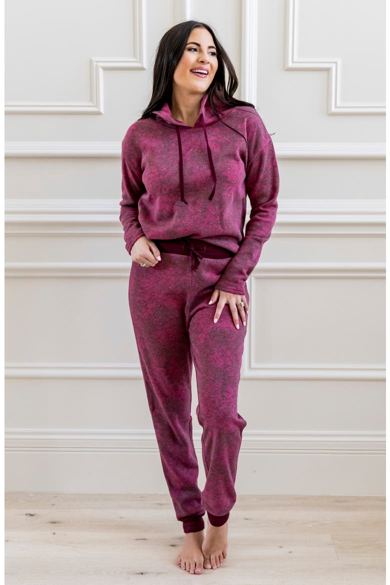 Soft Lounge Joggers, Alternate, color, BURGUNDY TANNIN ROSE BROCADE